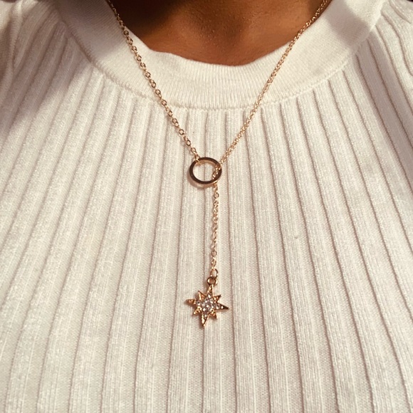 Five Star Rhinestone Necklace - Picture 5 of 7